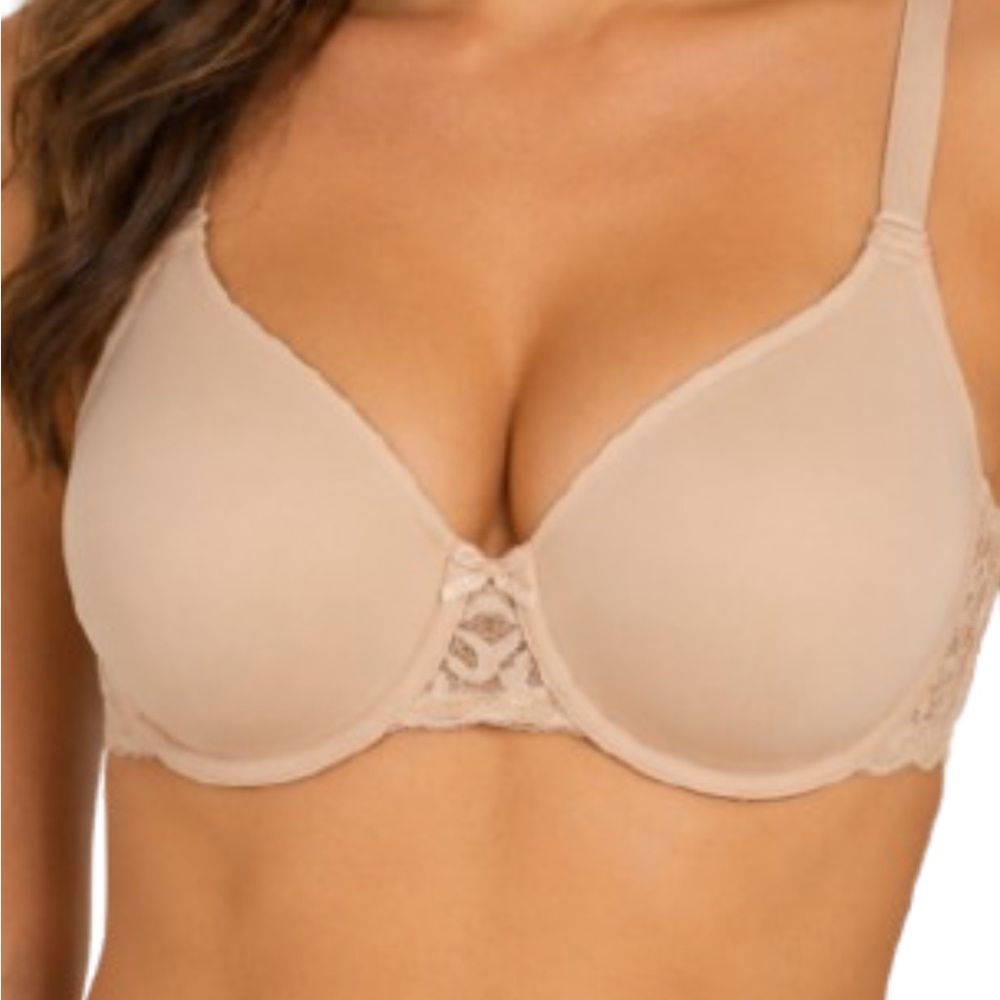 Wacoal Womens 38D Nude Beige Underwire T-shirt Bra Full Coverage Lace 853166